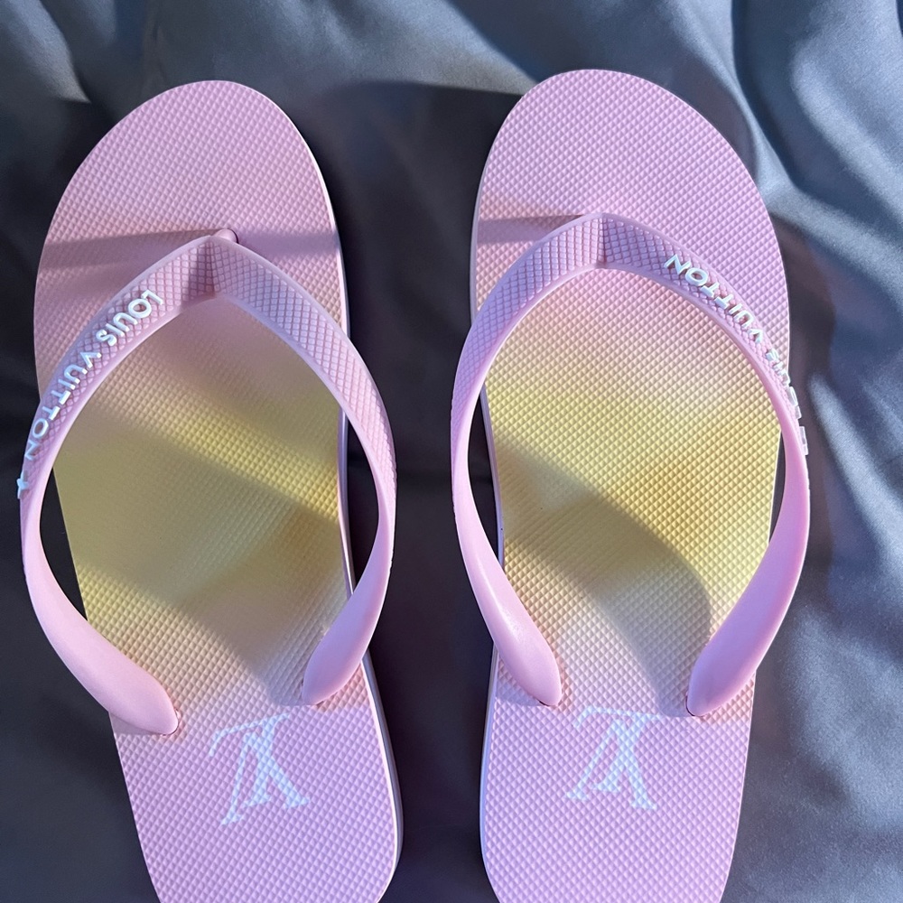 Louis Vuitton By the Pool pink flip flops